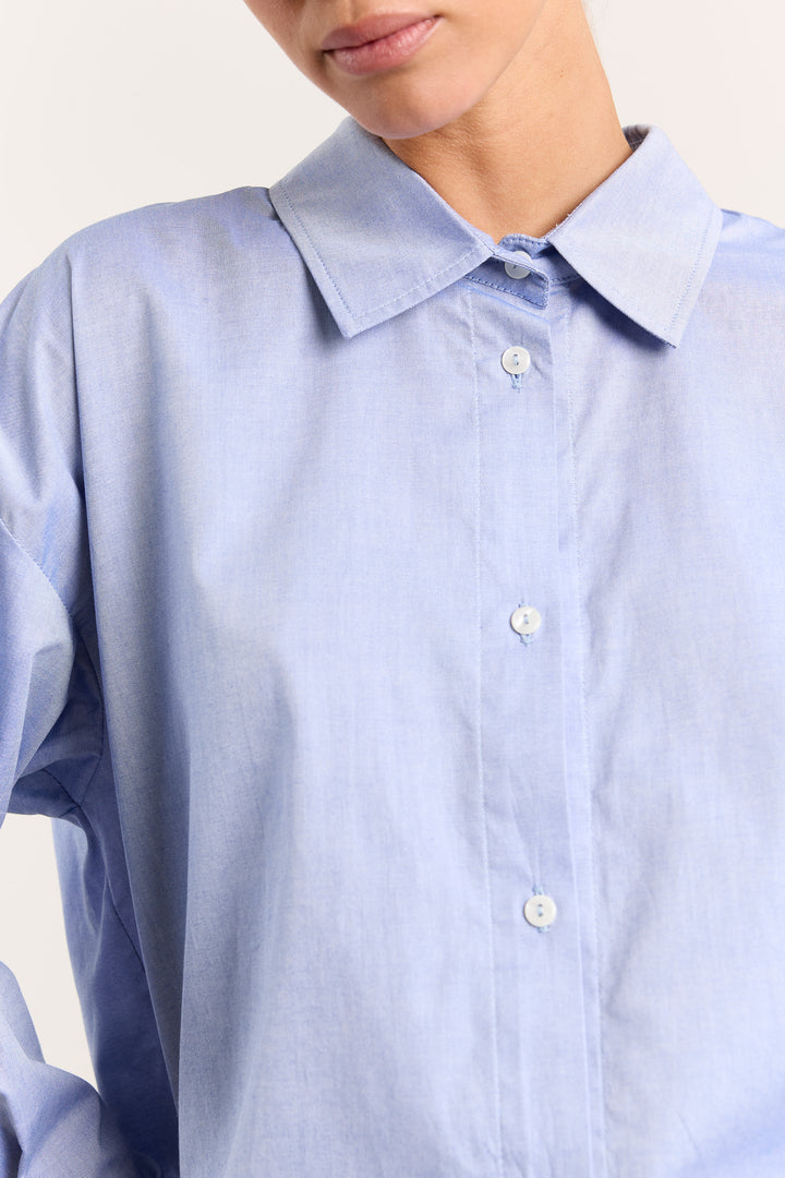 Florence Shirting Uni Mid Blue