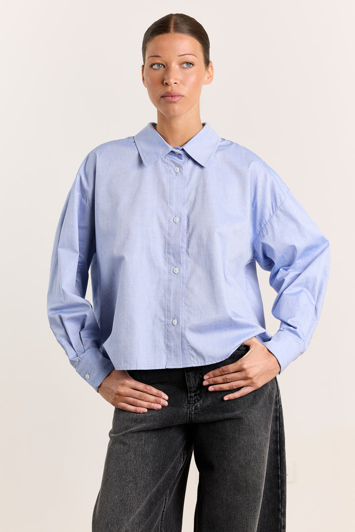 Florence Shirting Uni Mid Blue