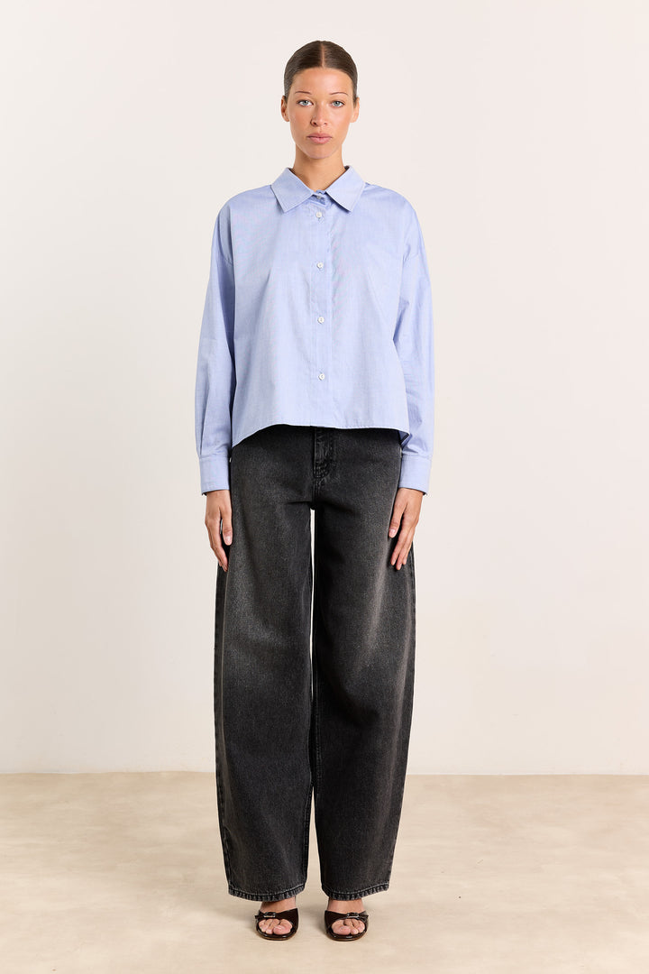 Florence Shirting Uni Mid Blue