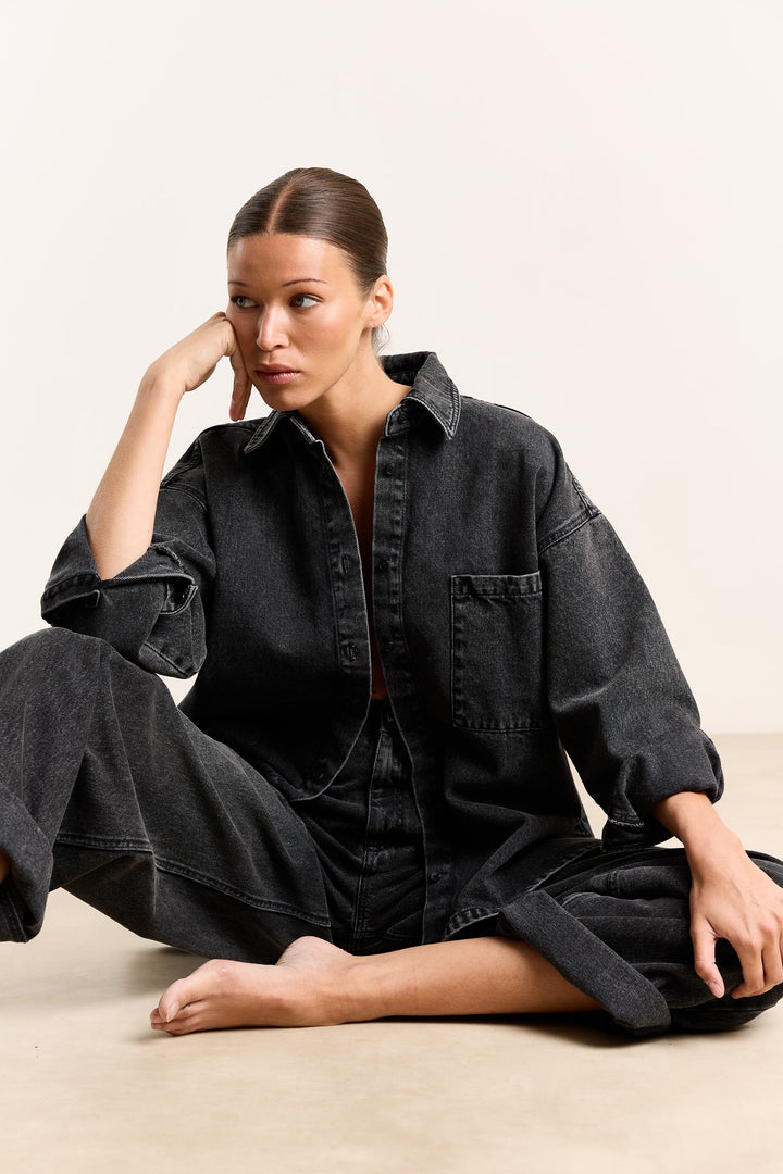 Vicky Rigid Denim Overdye Black