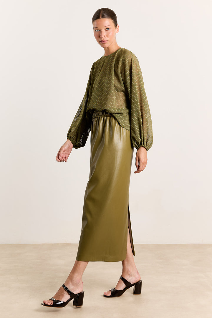 Lizzie Sheer Dots Olive