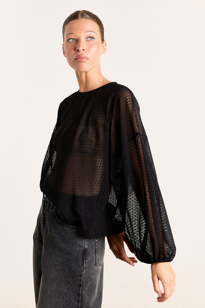 Lizzie Sheer Dots Black