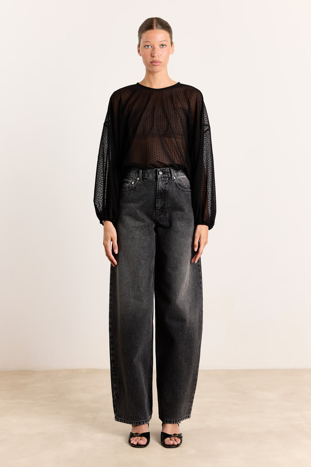 Lizzie Sheer Dots Black
