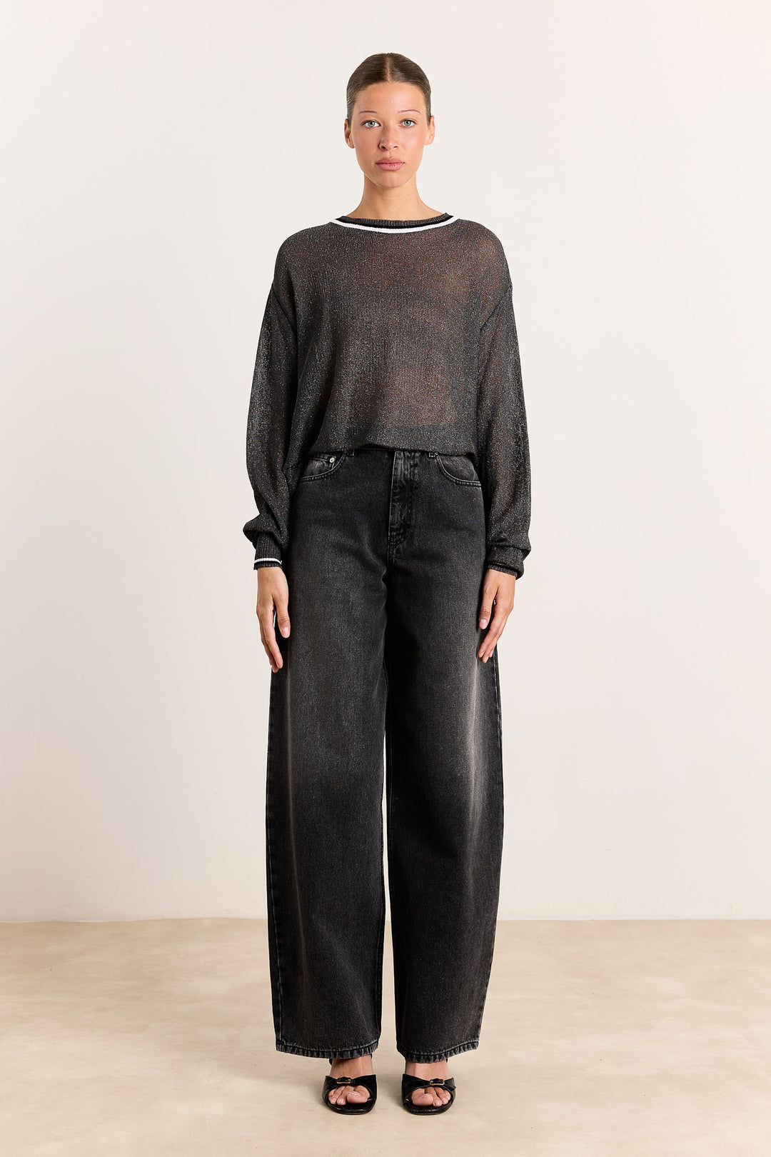Gloria Metallic Knit Graphite