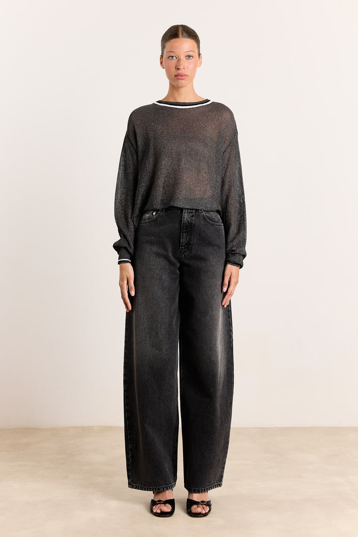 Gloria Metallic Knit Graphite