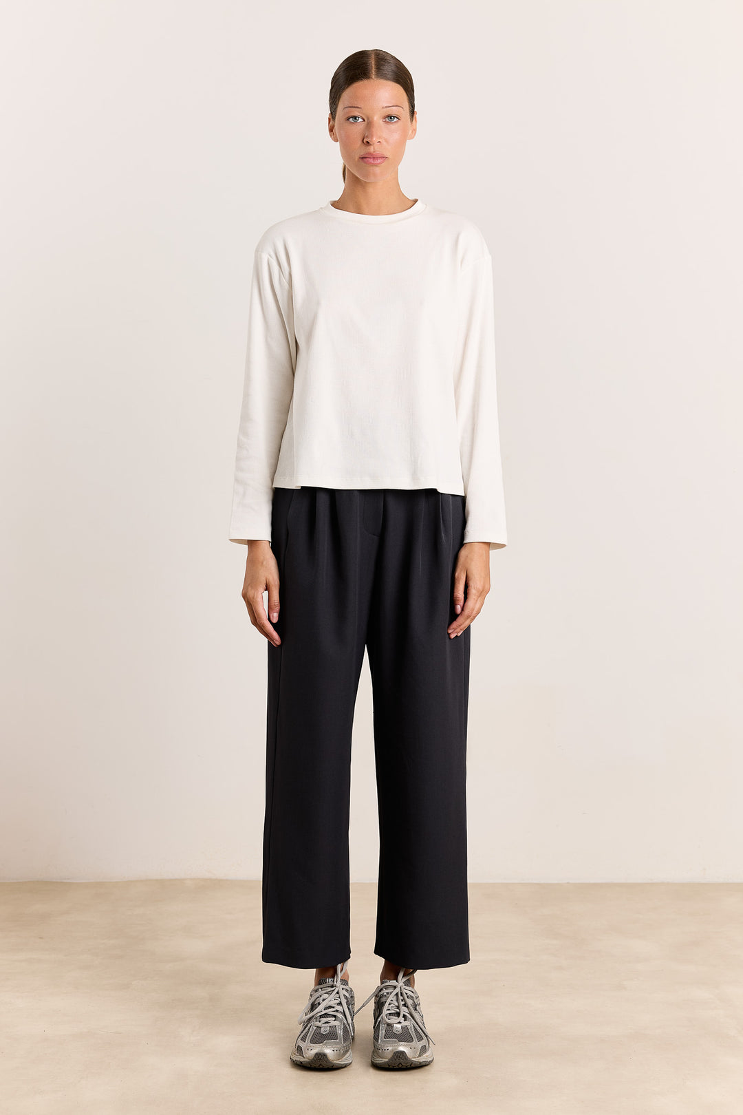 Lila Rib Jersey Off White