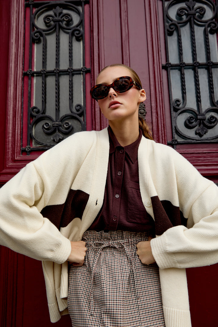 Mouche Wool Blend - Off White/Brown