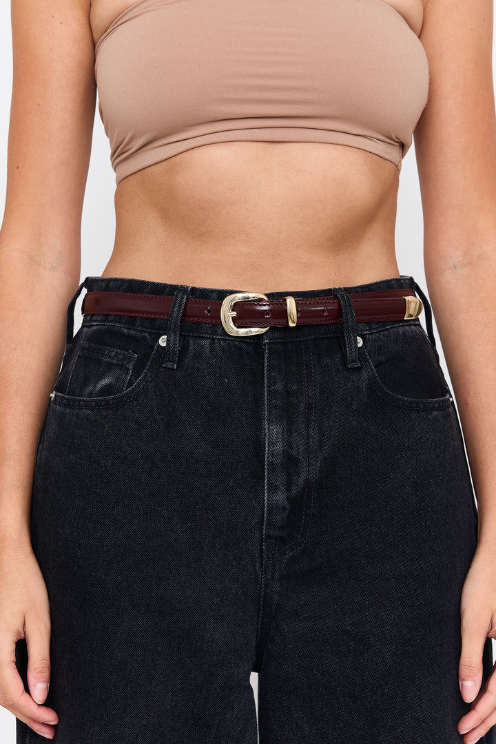 Albin Shiny Leather Burgundy