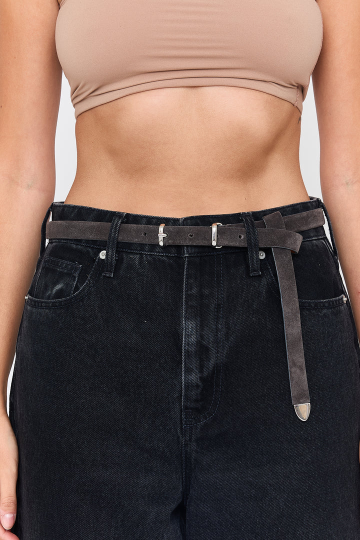 Benthe Suede Leather Steel Grey