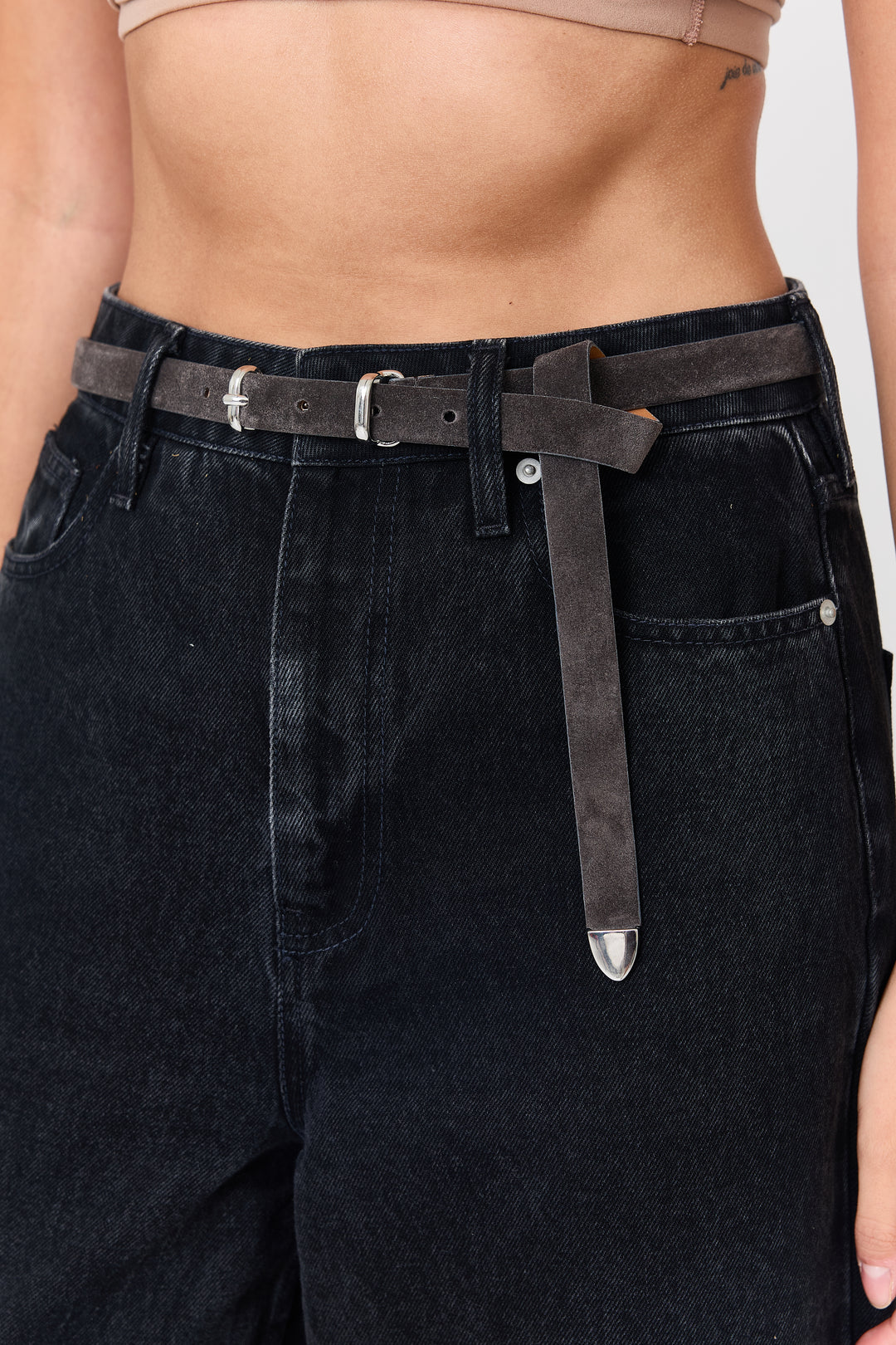 Benthe Suede Leather Steel Grey