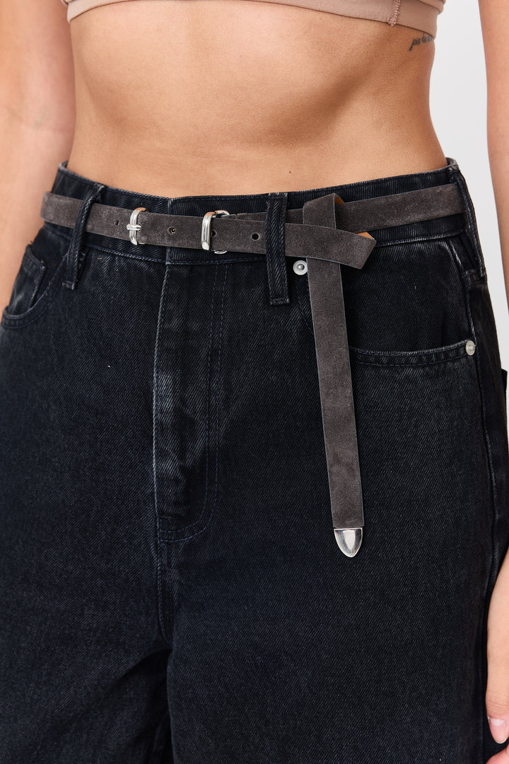 Benthe Suede Leather Steel Grey