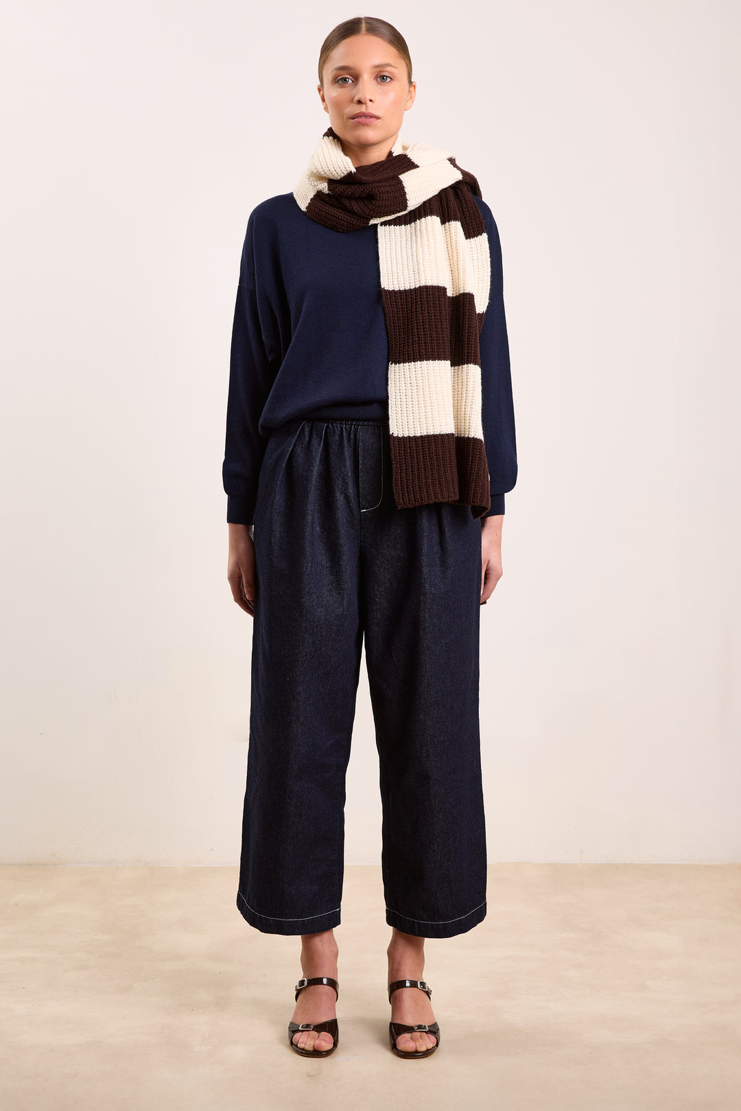 Pia Wool Blend - Brown/Off White