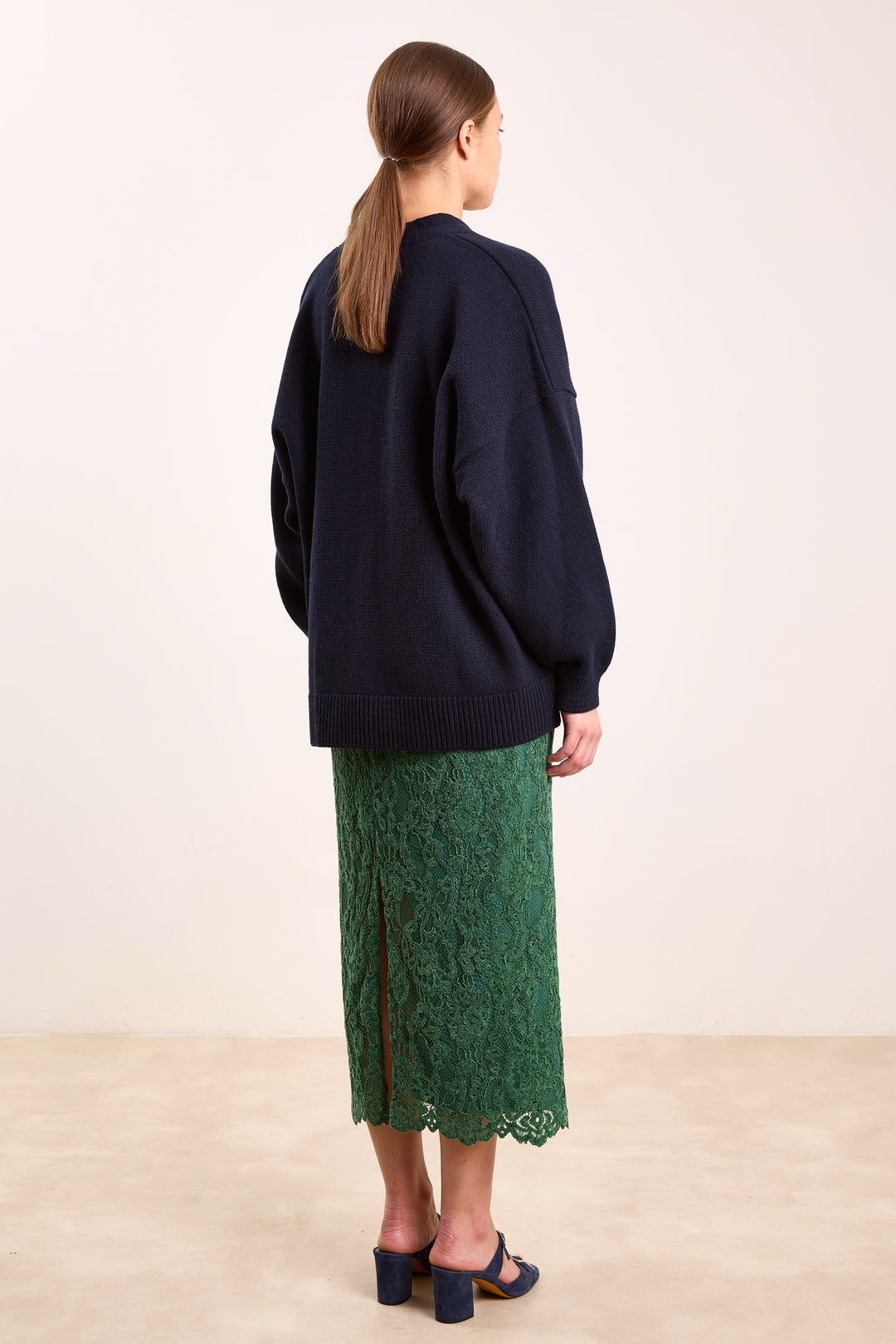 Mouche Wool Blend - Navy/Off White