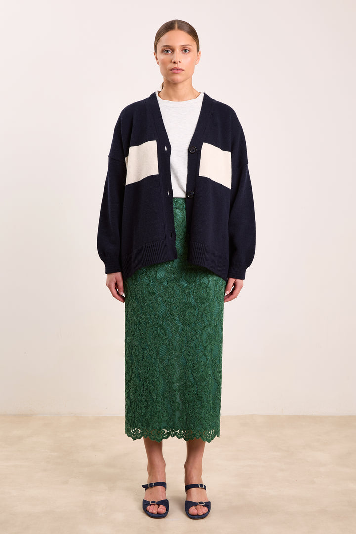 Mouche Wool Blend - Navy/Off White