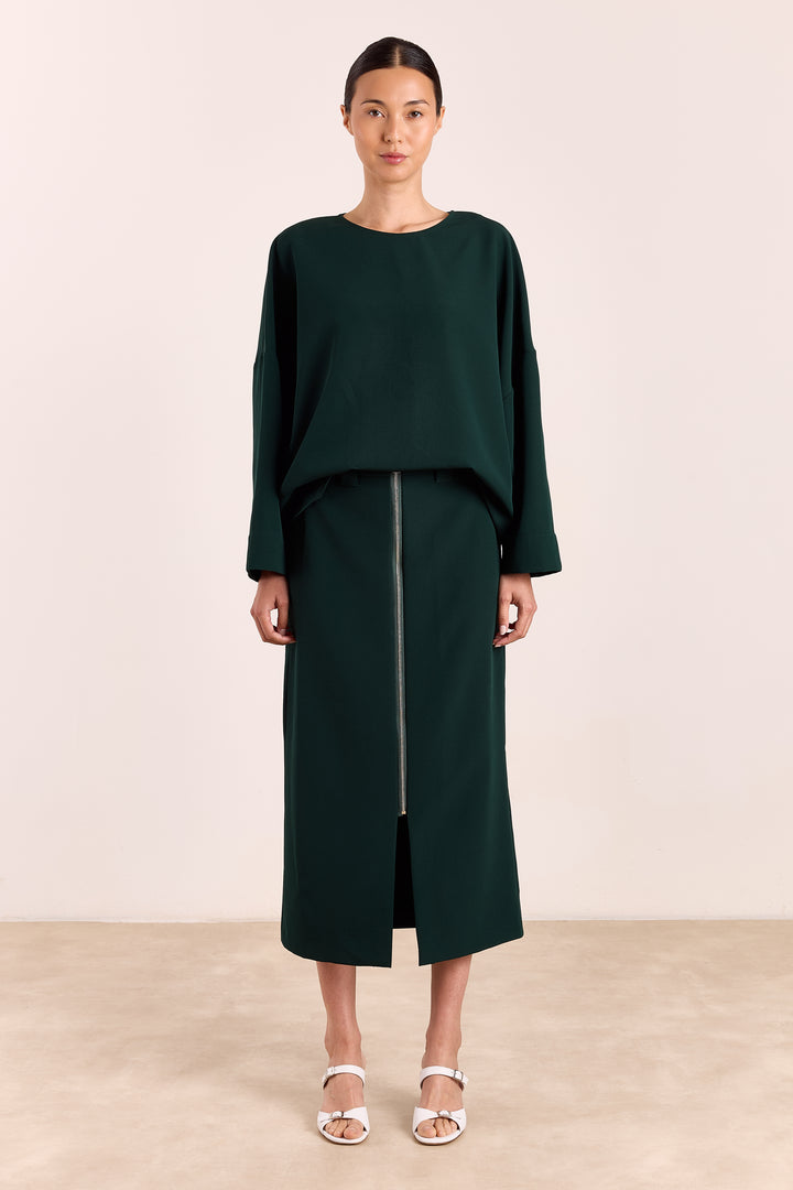 Andre Flowy Crepe Pine Green