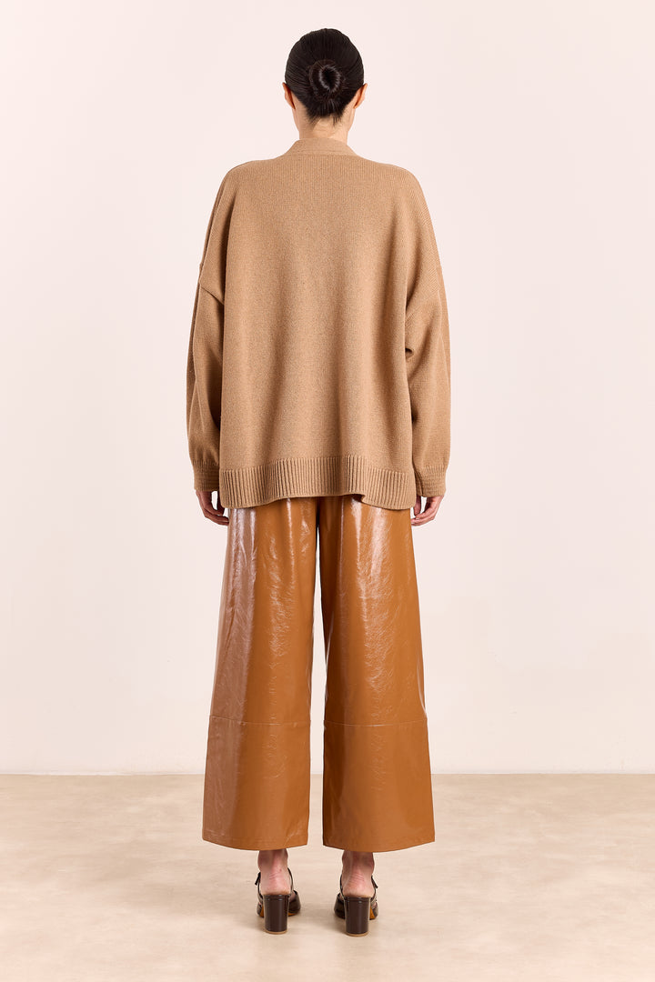 Mouche Wool Blend - Non Rib Camel/Red